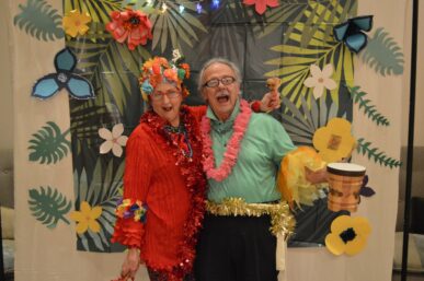 Couple having fun at event